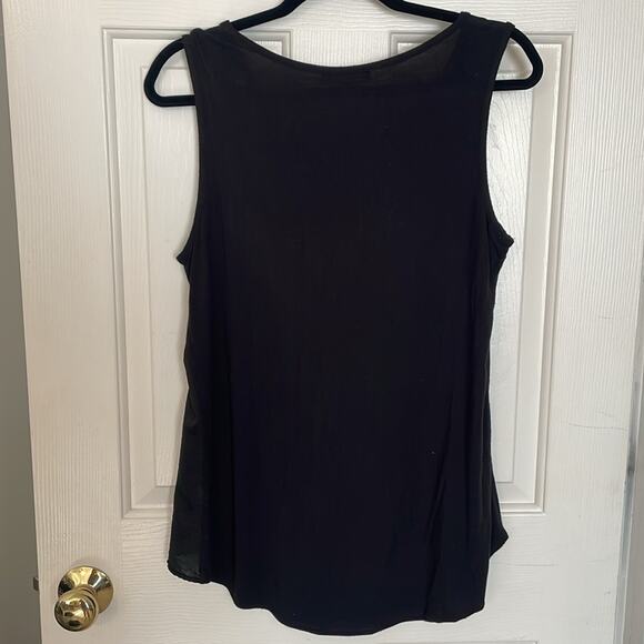 Kenar Womens Medium Tank Top Zipper Breast Pocket Scoop Neck Black Style 114716 - Picture 2 of 8